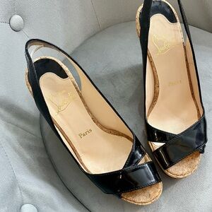 Christian Louboutin Black Wedges